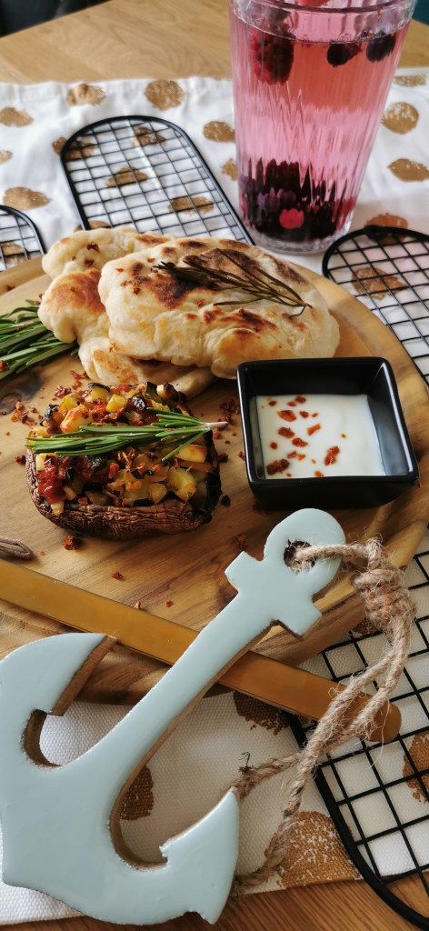 gefüllte Grillpilze